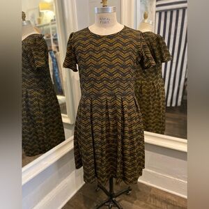 LuLaRoe size 3X skater dress - gold and brown